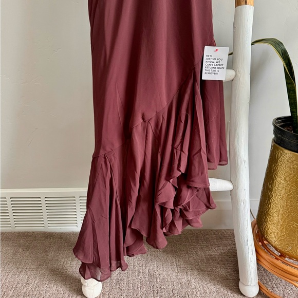 🔥NWT🔥 ASOS Corset Dress w Ruffle Asymmetrical Hem - Picture 8 of 16